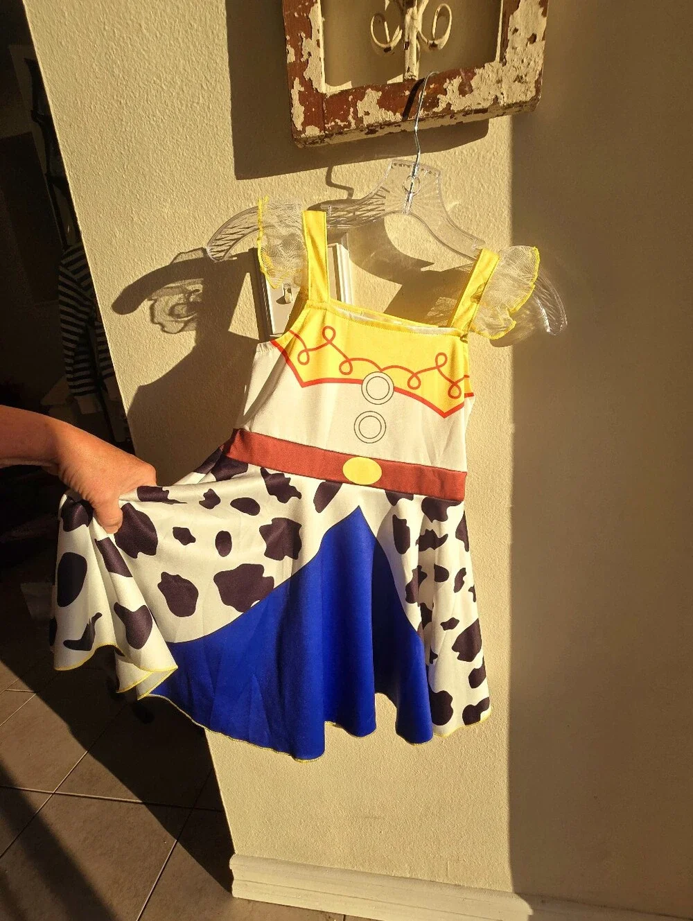 Sz 5T, 6 or 7 Yellow and Blue Cowgirl Toy Story Jesse Kids Dress